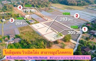 ที่ดินสวยปลอดมลพิษ ทำเลทอง ใกล้ชุมชน วิวเขา วิวนา สาธารณูปโภค น้ำ ไฟ ถนนครบ